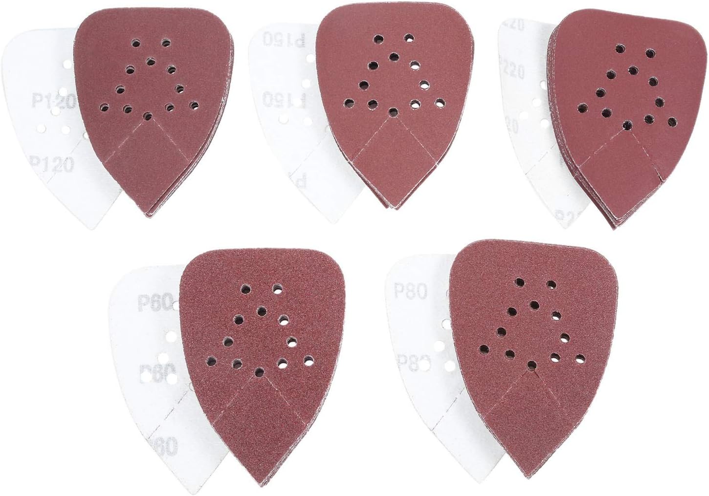 Sander Sandpaper 50pcs 133x95mm Mouse Detail Sanding Sheets Sandpaper 12 Hole Sand Disk Grit 60-220 Sanding Disc Polishing Grinding Tool