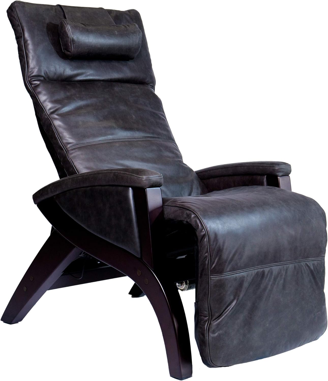 Svago Newton Zero Gravity Chair (SV630) Power Recline | Premium Leather | Air Massage | Air Lumbar Support | Memory Foam | Heat | Quick Controls | Easy to Use Remote (Pepper/Dark Walnut)