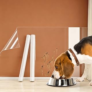 Clear Electrostatic Wall Protector, Static Protective Film, Adhesive-Free, No Residue Protection for Behind Trash Cans, Against Dog Scratches, Furniture, Doors, Splashes and Stains (15.78in*32.8ft)