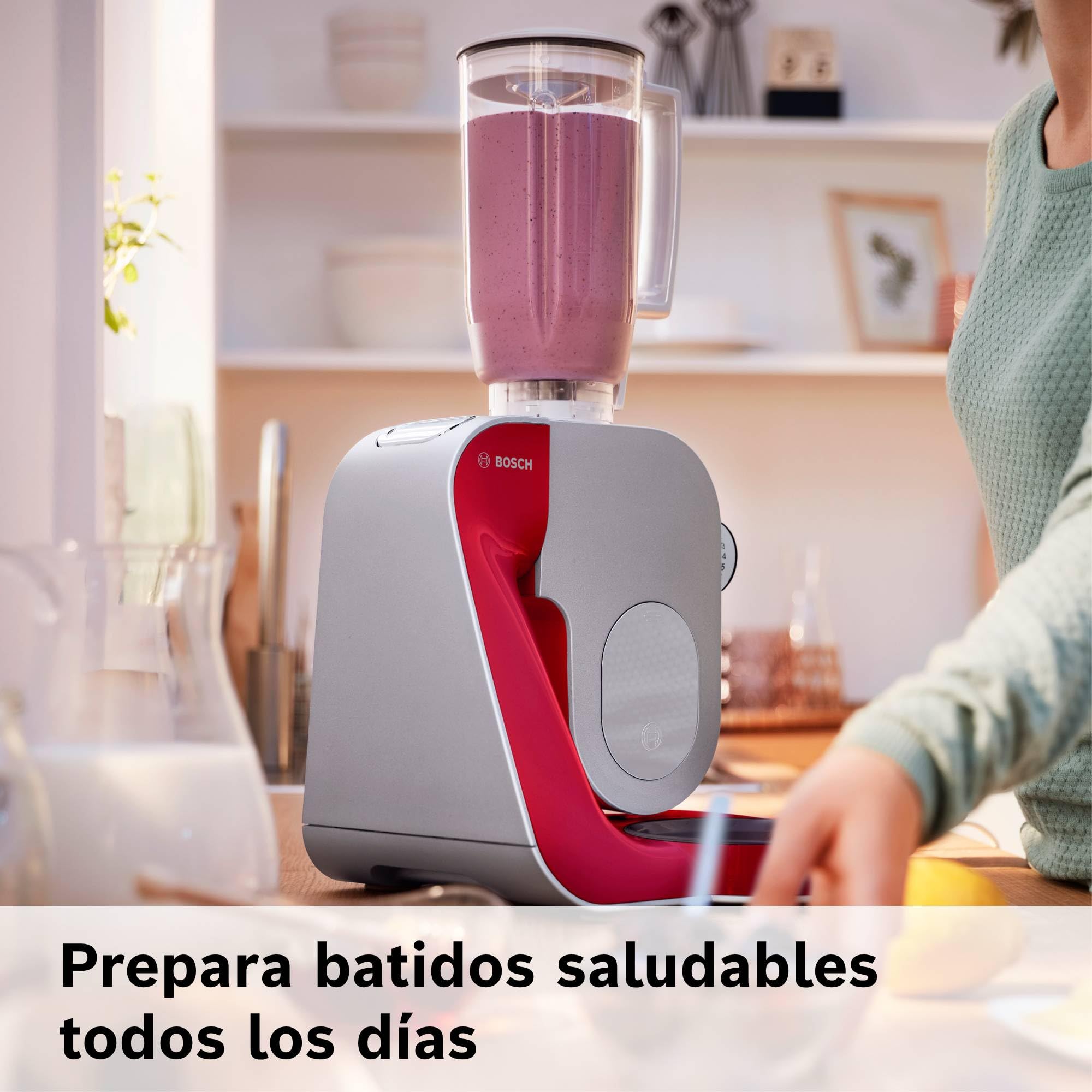 Bosch - Robot de cocina, potencia de 1000 W, 7 velocidades + función Pulse, color rojo, MUM58720