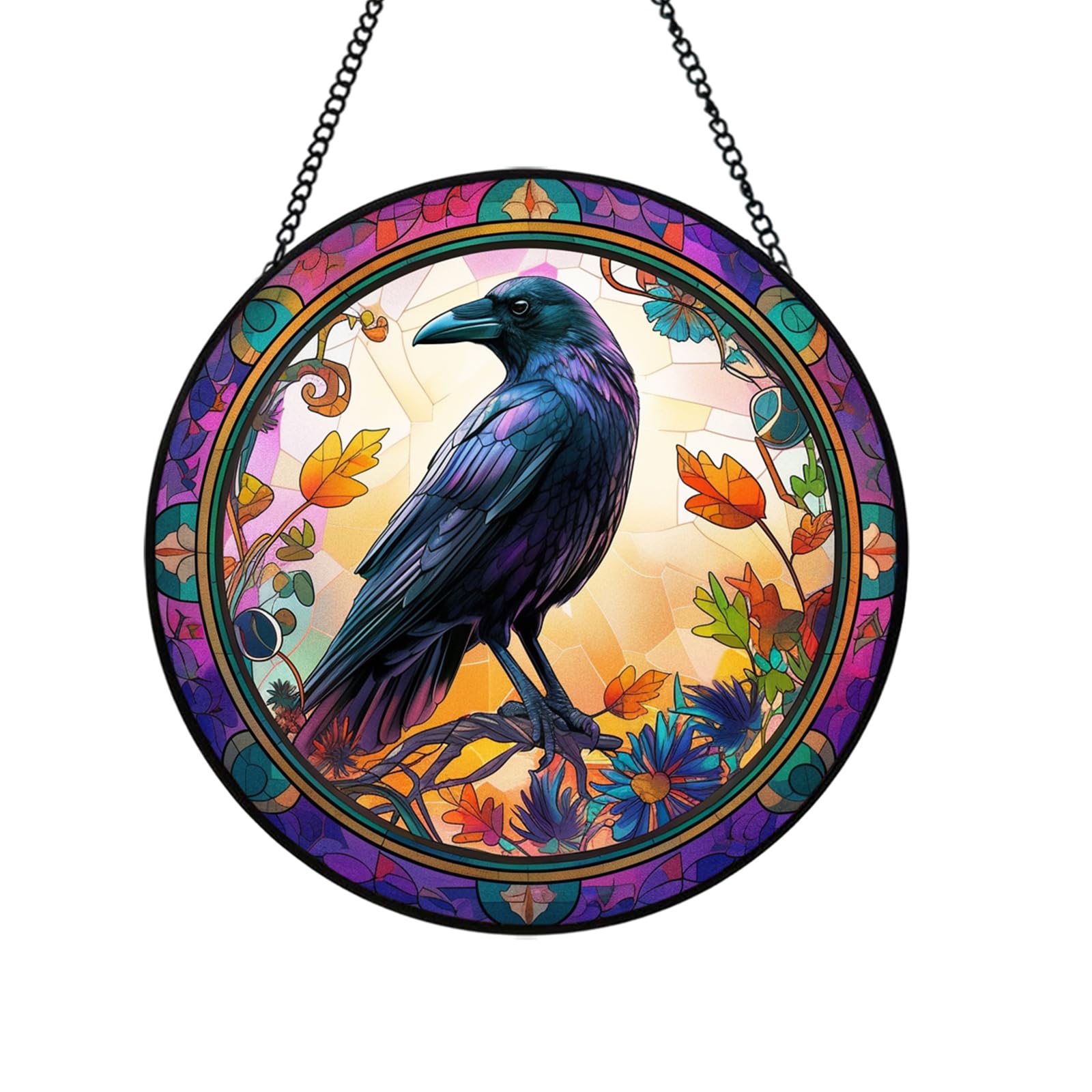 Attrape-soleil corbeau suspendu déco Halloween et idée cadeau original
