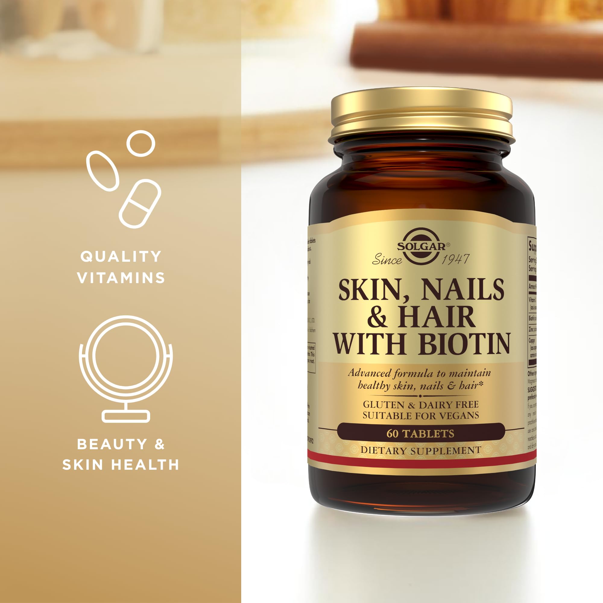 Solgar Skin, Nails & Hair with Biotin - 60 Tablets - with Vitamin C to Promote Healthy Collagen Production - 30 Servings — Amazon image 4