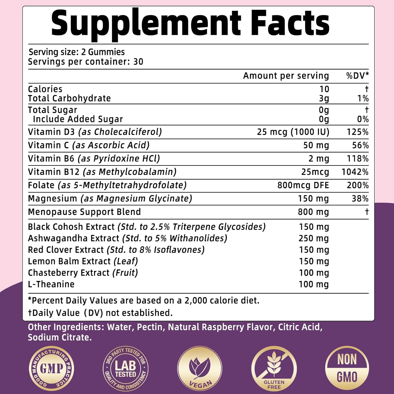 Menopause Supplements for Women with Black Cohosh, Menopause Relief Sugar Free Gummies for Hot Flashes, Natural Female Hormone Balance & Ashwagandha, Magnesium for Night Sweats, Mood Swings, 60 Count - Image 6