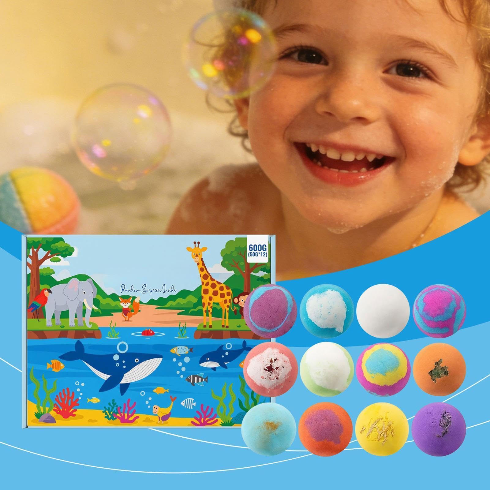 Sfera da bagno frizzante Con 12 Pezzi Regali Effervescenti E Colorati