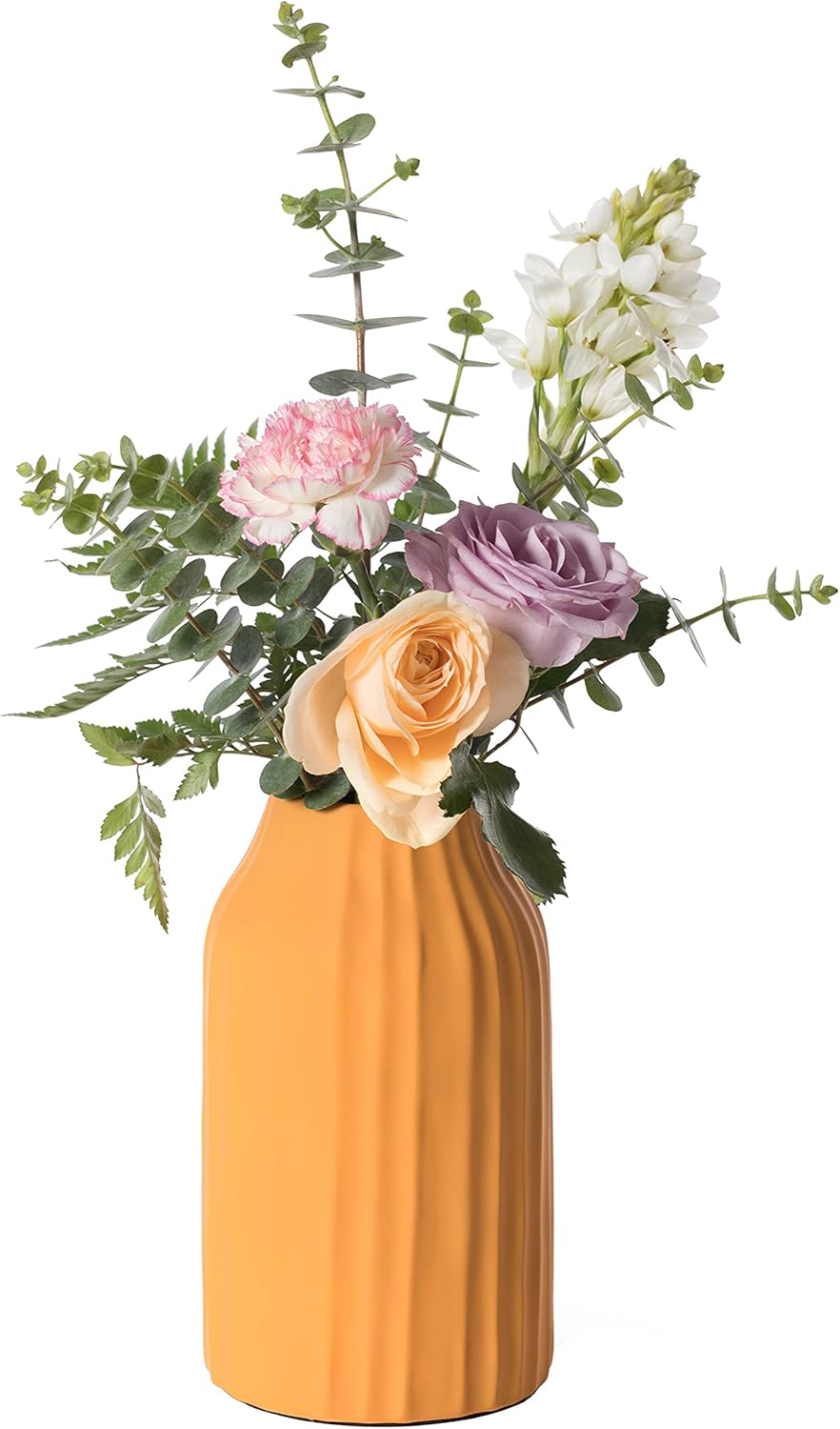 Modern Farmhouse Home Dcor Accents; Living Room Dcor, Boho Vases for Table Decor, Mantle & Shelf Vases, Cottage core Dcor, Housewarming Gift, Centerpiece Table Vase, 8" Yellow Mustard