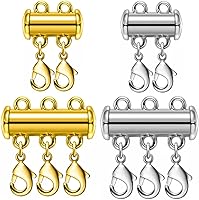 Vista 1 de OHINGLT Cierres de capas de collar Cierre magnético de bloqueo deslizante Conector de collar Multi Strands Slide Tube Clasps