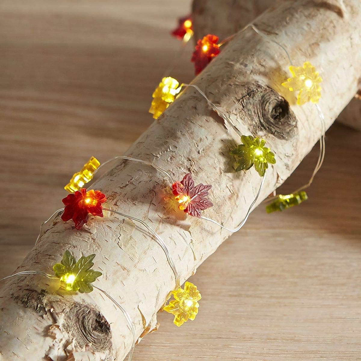 MIYA LIFE Maple Leaf String Lights 10FT 40LEDs Fall Fairy Lights with Leaves Battery Operated Halloween Lights for Thanksgiving Decorations Ideal Leaf Lights for Bedroom image 2