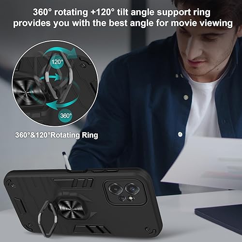 Miniatura 2 de Funda compatible con iPhone 12 Pro, con protector de pantalla de vidrio templado, resistente a los golpes, funda de armadura resistente con soporte