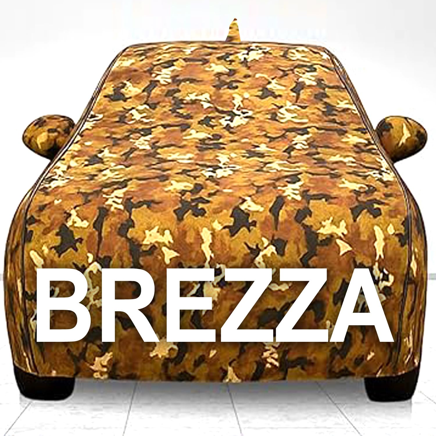 Car Cover Compatible for Maruti Brezza All Model & Years (2016-2025) 100% Waterproof with Mirror Pockets, Triple Stitched Bottom Elastic Dustproof Full Body Protection Heat & UV Resistant- Jungle