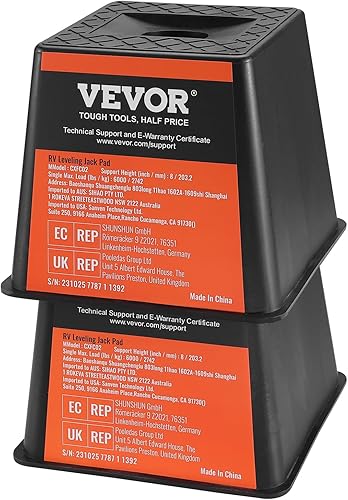Miniatura 11 de VEVOR Bloque de remolque para gato, capacidad de 6000 libras por bloque de nivelación de RV, bloques estabilizadores de polipropileno para caravana,