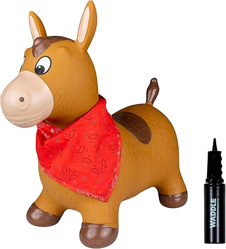 Waddle Bouncy Animal Hopper – Animales inflables, diversión en interiores y exteriores, bomba incluida, juguetes de equitación para niños y niñas a