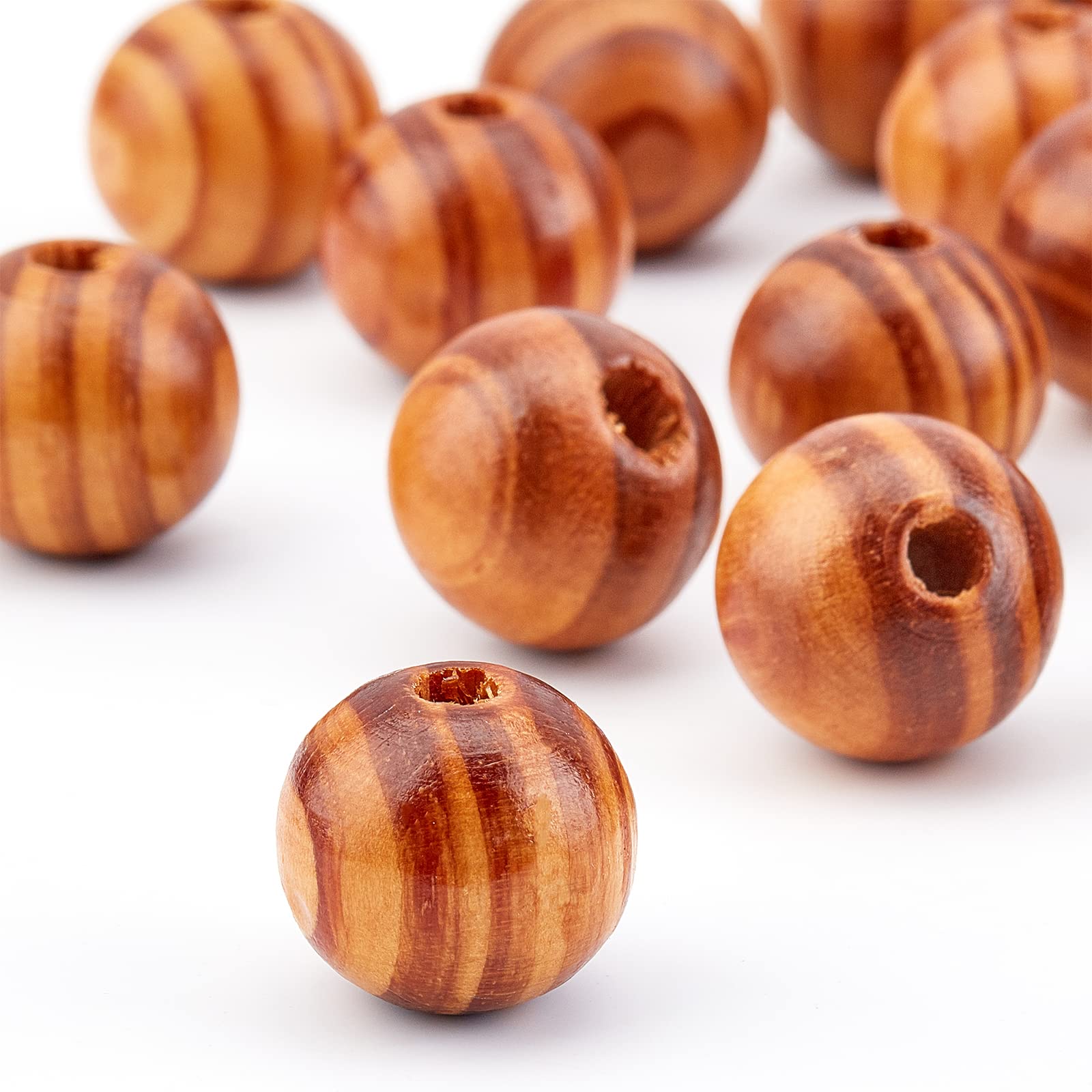 CIONDOLO CON PERLINE in legno naturale con nappe perline natalizie da