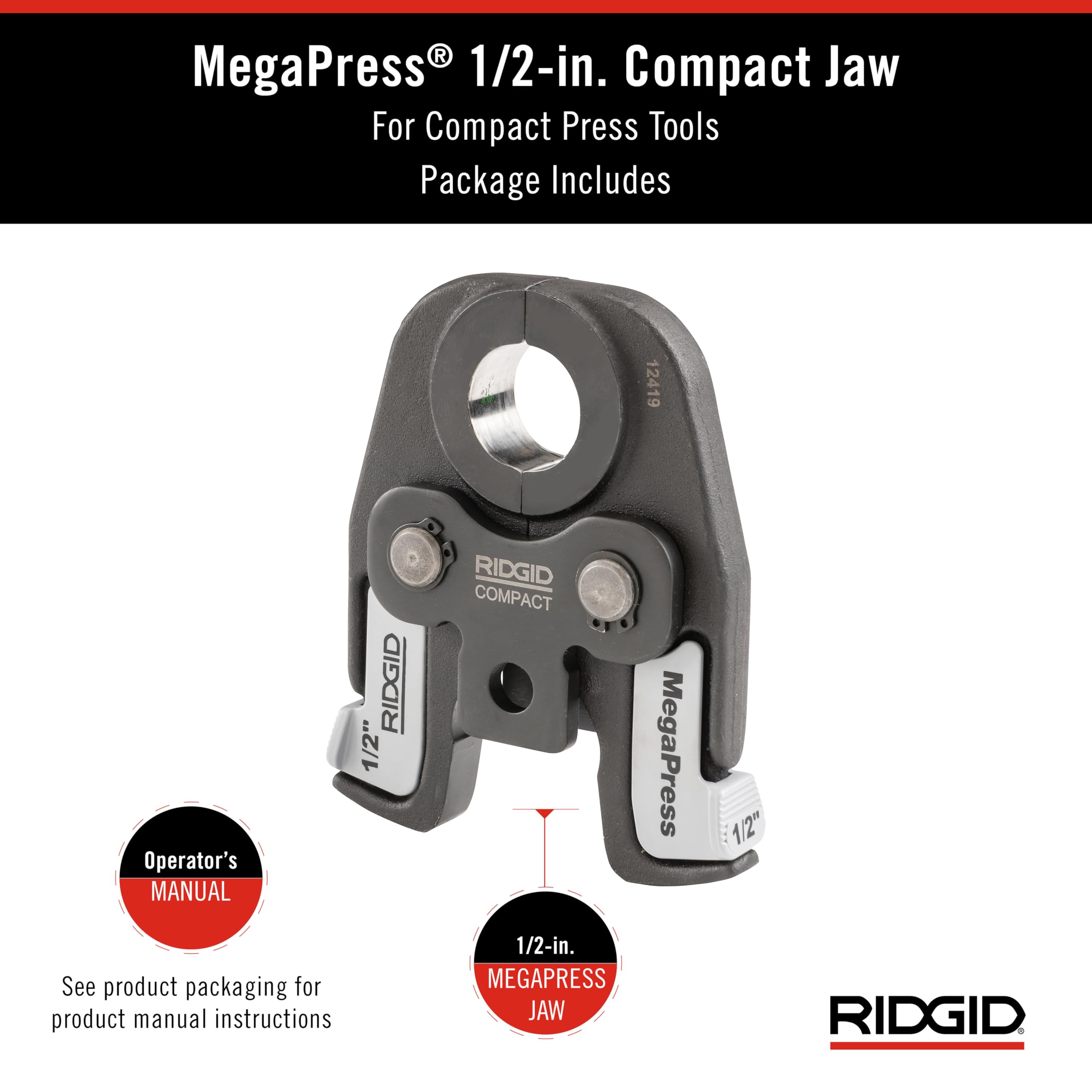 Ridgid 48433 1/2" MegaPress Jaw for Compact Press Tools — Amazon image 8