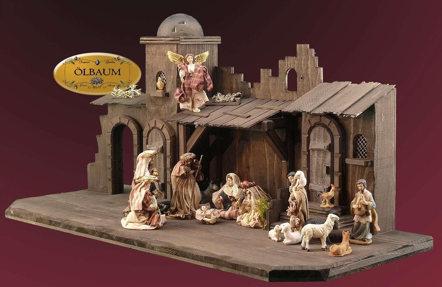 Amazon.de: Weihnachtskrippe DUNKELBRAUN, orientalische Krippe XXL 70cm 