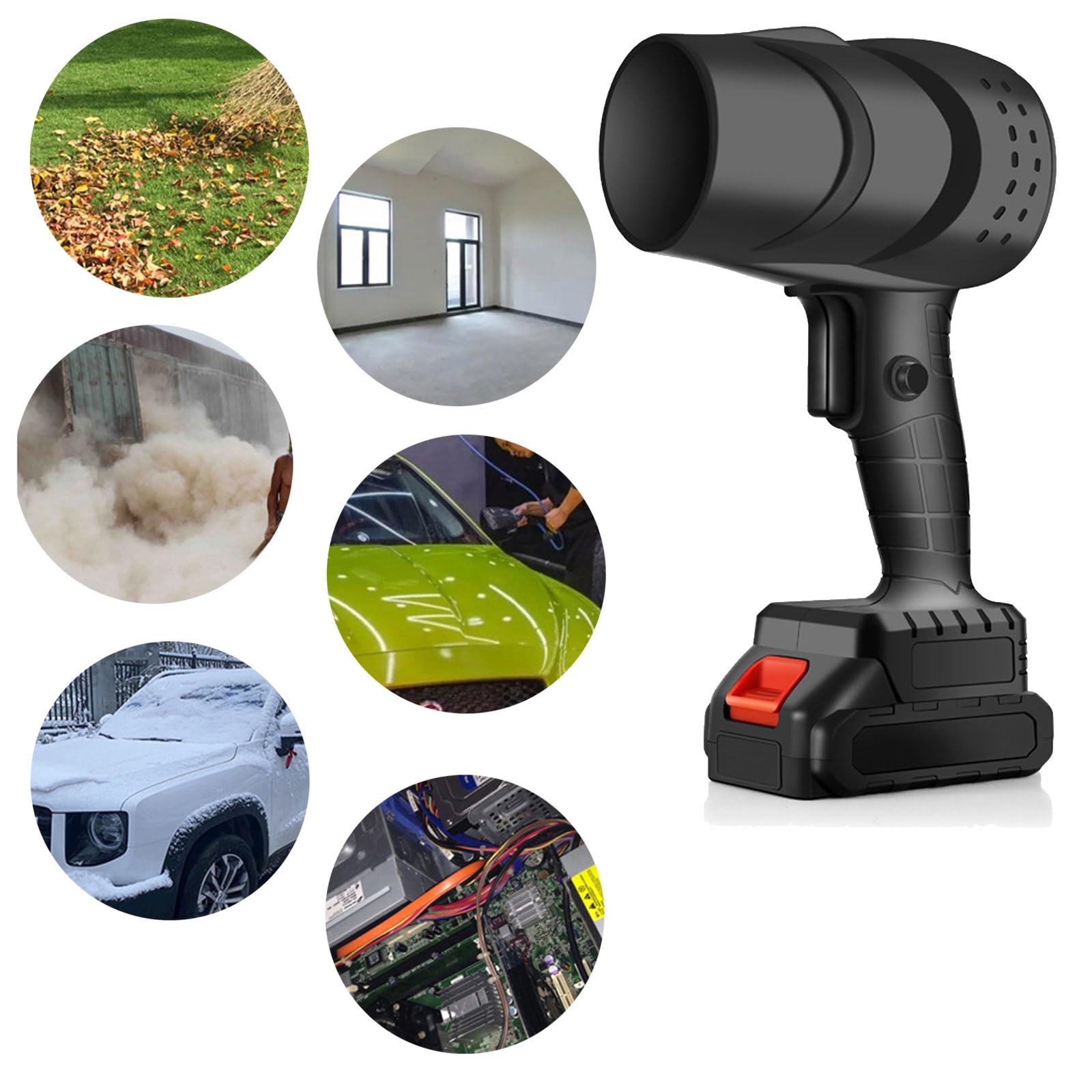 Souffleur à feuilles rechargeable sans fil - Réglage de la vitesse - Simple à utiliser pour l'entretien de la voiture et du jardin