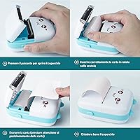Vista 4 de Mini impresora portátil, impresora térmica de bolsillo, impresoras sin tinta con 7 rollos de papel de impresión para fotos, recibos de oficina