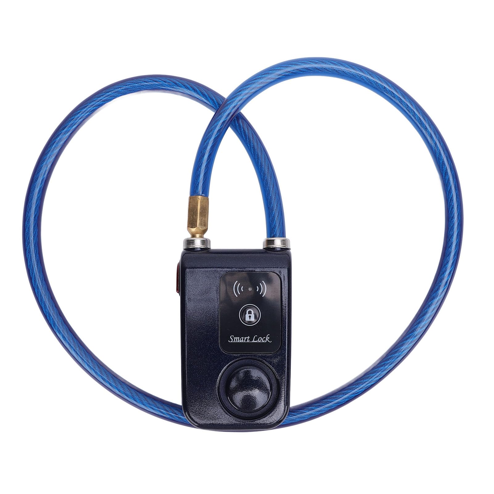 Topiky Lucchetto per Ciclismo con APP di Allarme Sblocco del Lucchetto per Moto Bluetooth Senza Chiave con Vibrazione - ABS, Filo di Acciaio da 31,5 Pollici (BLUE)
