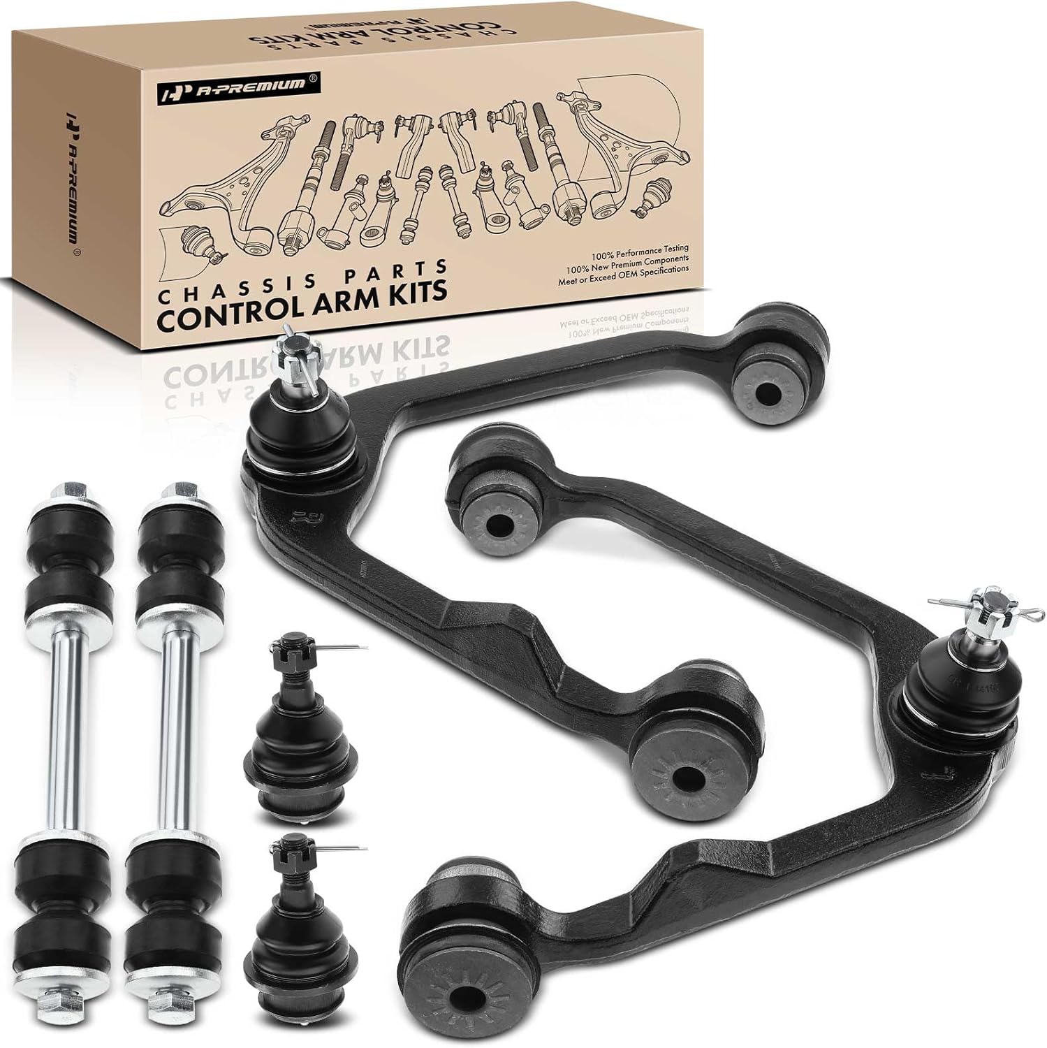 A-Premium 6Pcs Front Suspension Kit, Upper Control Arm, Lower Ball Joint, Sway Bar Link, Compatible with Ford F-150 1997-2003, F-250 1997-1999, Expedition 1997-2002, Lincoln Navigator 1998-2002, RWD