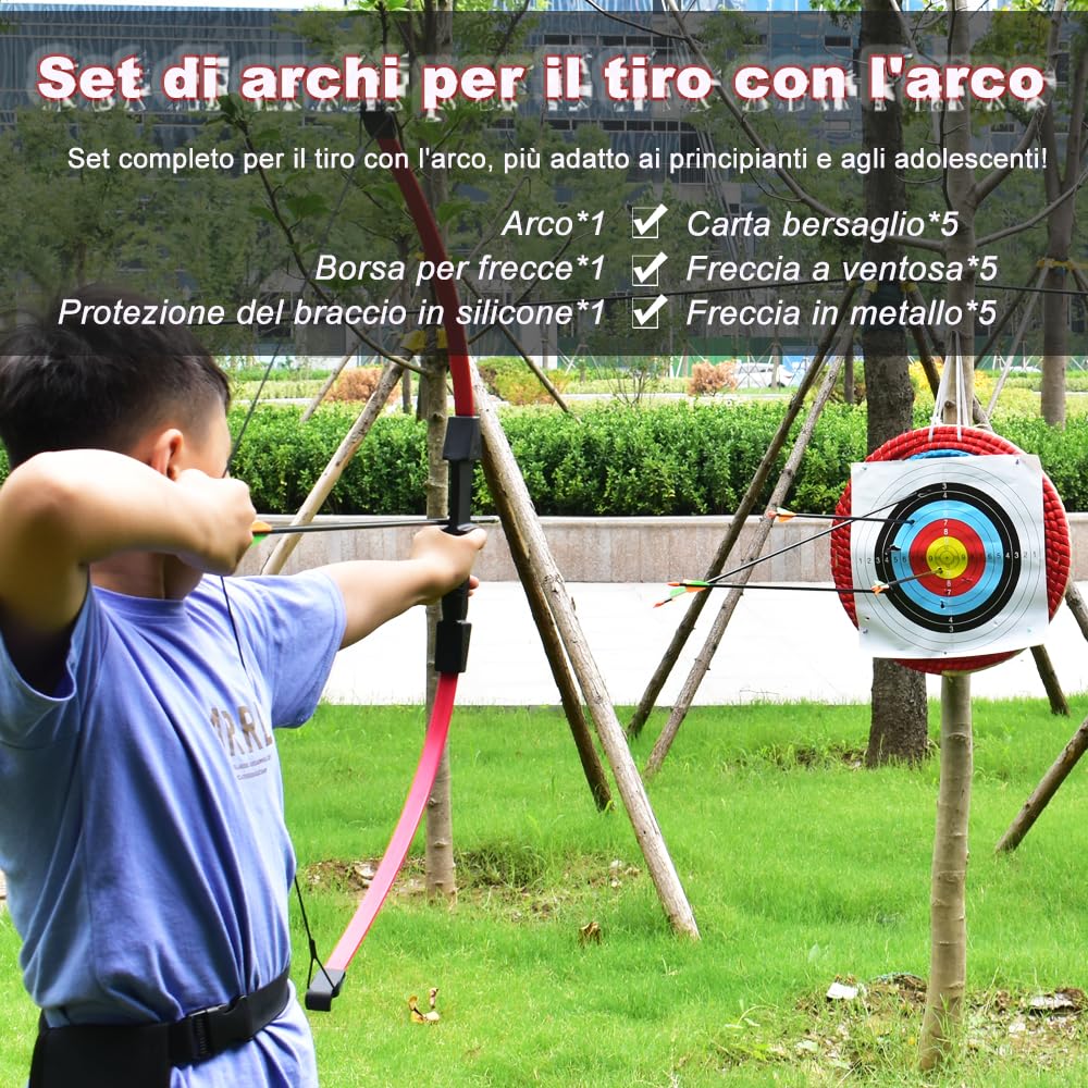 Set di Tiro con l'Arco per Adulti e Principianti con Faretra e Bersaglio