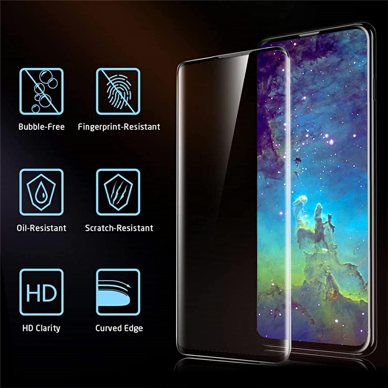 [2+2 Pack]Galaxy S20 Plus Screen Protector, HD Clear Tempered Glass, Ultrasonic Fingerprint Support, 3D Curved, Scratch Resistant, Bubble-Free for Galaxy S20 Plus 5G Glass Screen Protector