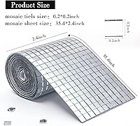 Vista 2 de PP OPOUNT 2160 azulejos de espejo autoadhesivos, calcomanías de bola de discoteca de 0.197 x 0.197 in para decoración de manualidades, azulejos