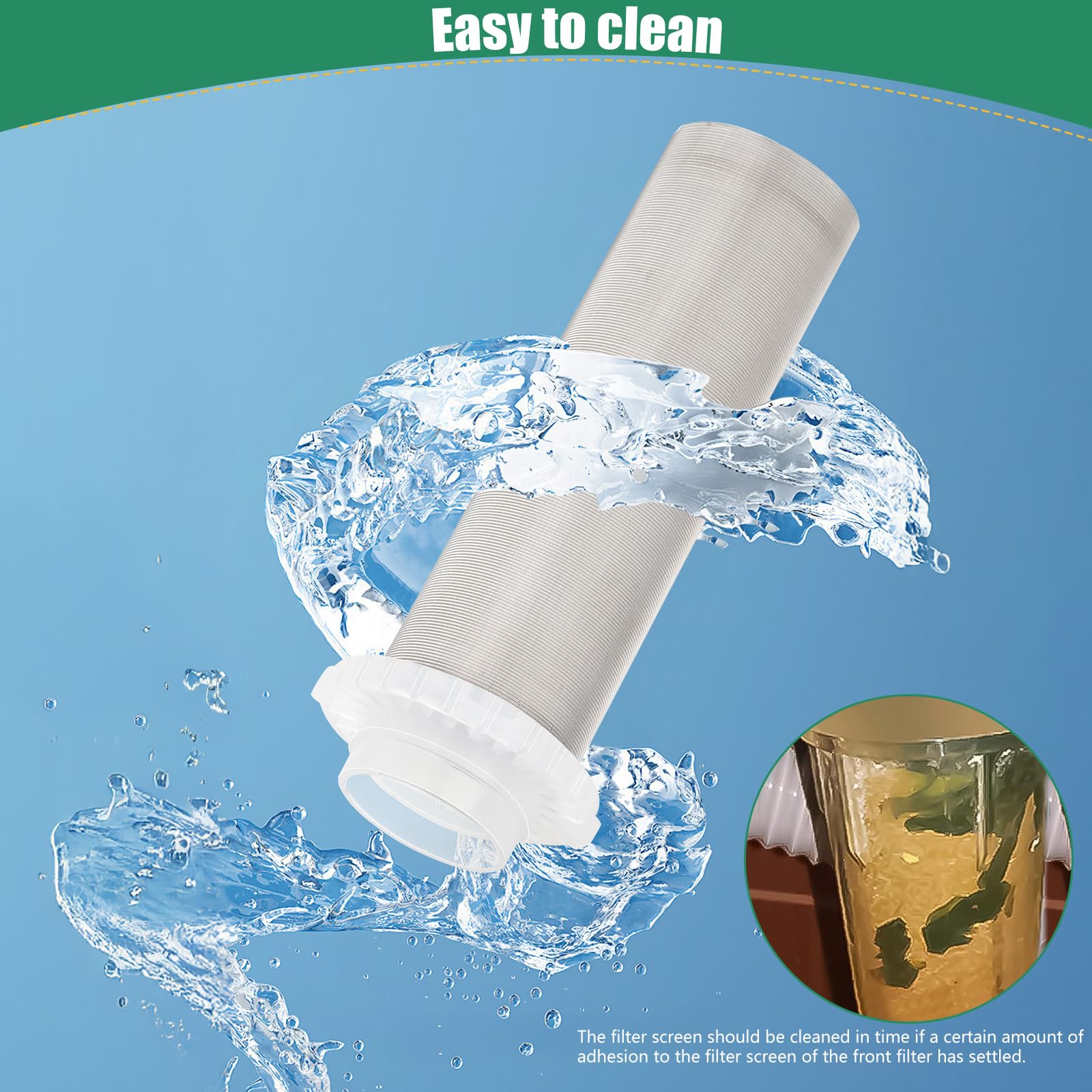 1 Zoll Druckminderer Wasser mit Manometer, Ausspülbarer Feinfilter Sedimentfilter
