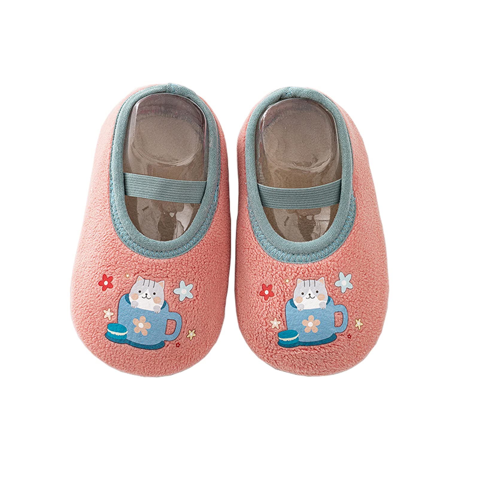 Gavena Baby Slippers Fleece Lined Toddler Girls Slippers Soft Sole Newborn Warm First Walking Shoes for Winter Non Slip