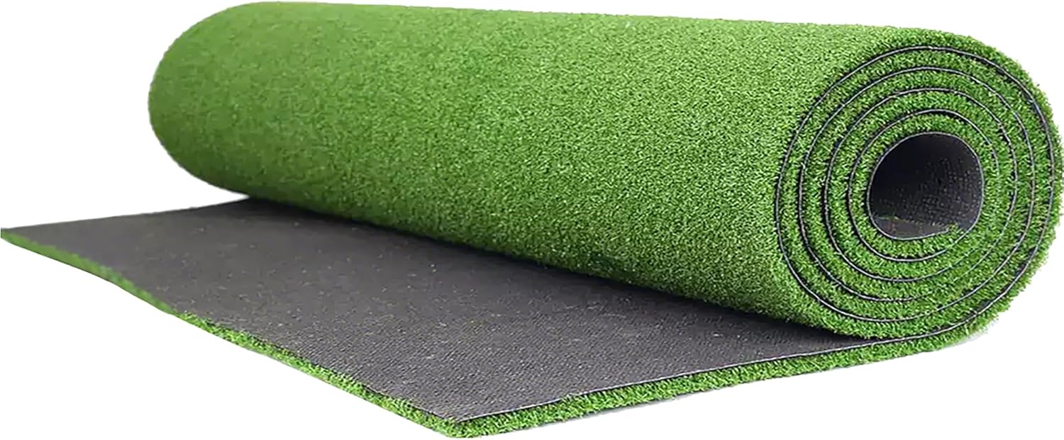 FixtureDisplays Artificial Grass Putting Green Carpet Rug 16.4FTX9.84FTX0.39 (5X3 Meter),Grass Table Runner Rug,Squares Fake Turf Grass Patch Grass Carpet Mat for Outdoor & Indoor,Balcony,Patio,Yard