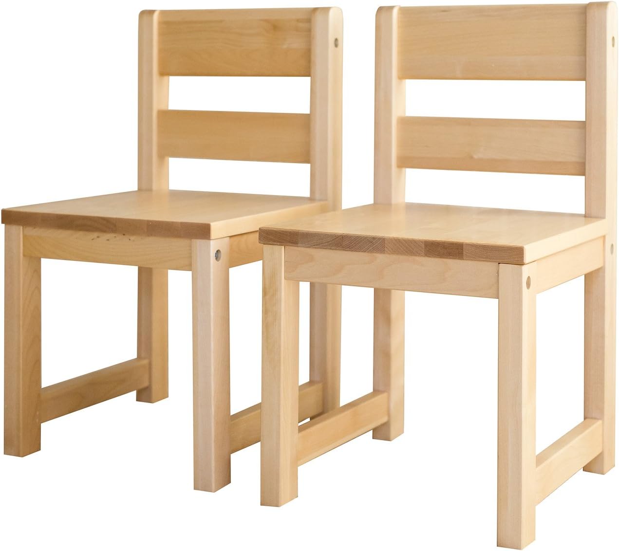 Maxtrix Solid Hardwood Kids' Chair, Set of 2, Natural