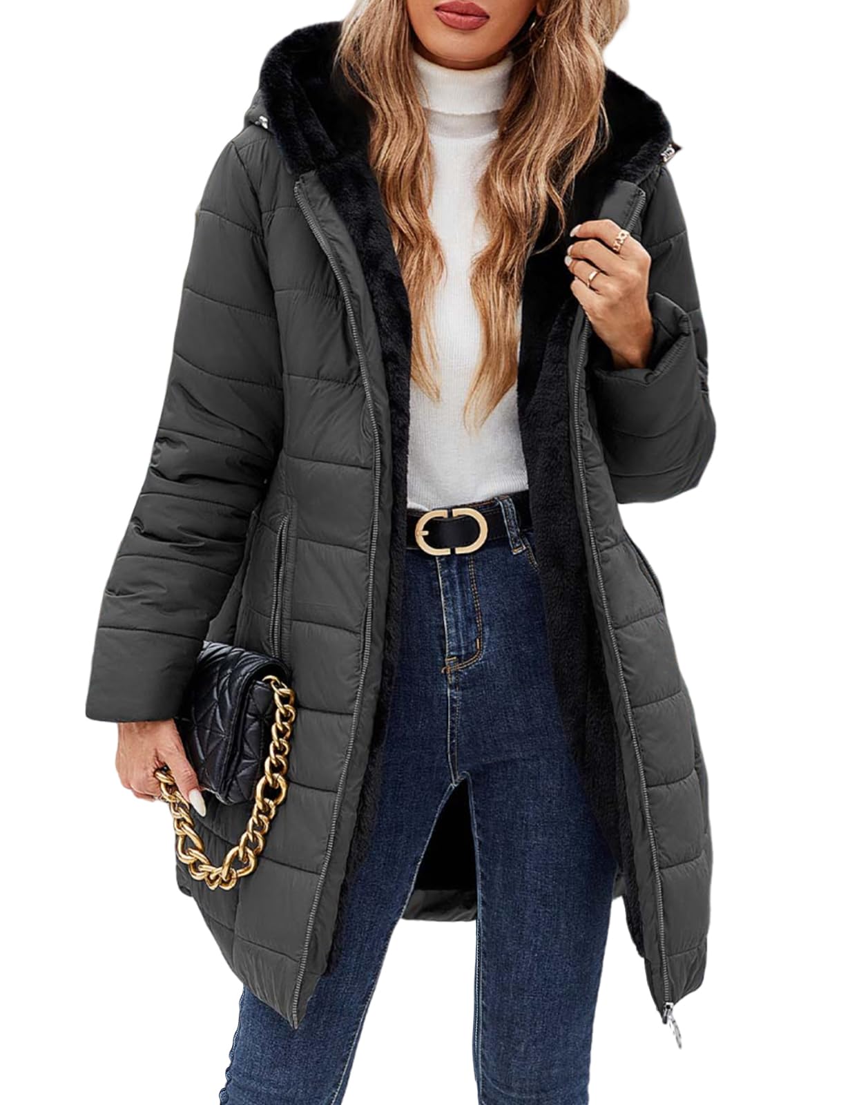 Manteau Femme Yuson Girl - Parka Doublée Polaire Capuche | Coupe-vent