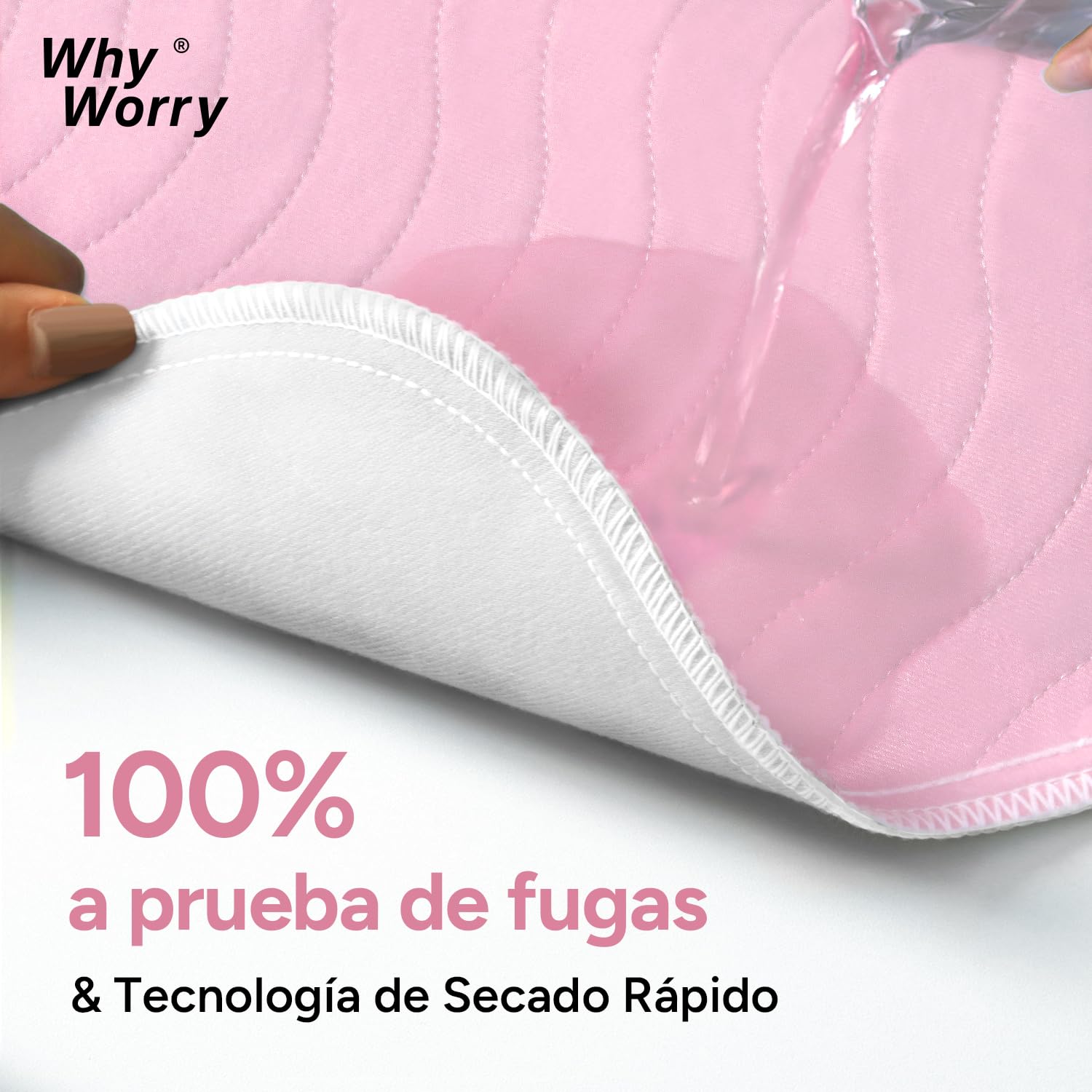 WHYWORRY Empapadores Cama Adultos Lavables 86 x 91 cm para Incontinencia, Protector Cama Impermeable Reutilizable Absorbente, Salvacamas Impermeable, 4 Capas de Protección, Oeko-Tex, Rosa, 4 Unidades