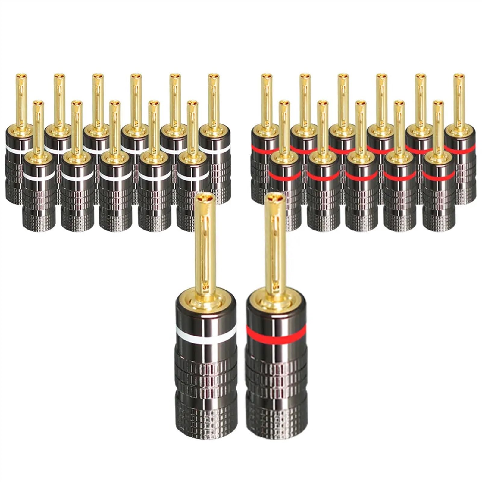 2/4 szt. wtyk bananowy 24 K miedź pozłacana 4 mm głośnik wtyczka bananowa wzmacniacz wtyczka pasuje do 4 mm binding Post(4 sztuki, elastyczny pin)