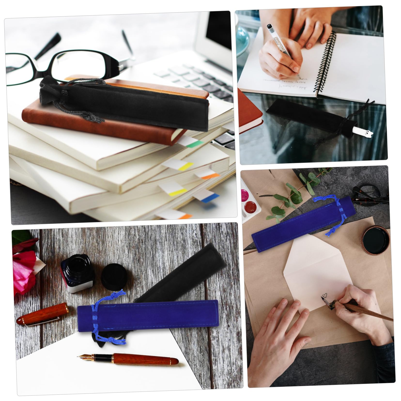 EXCEART 4 Ensembles Porte-Stylo À Cordon Étui À Crayons Sacs À Stylos Simples Gel Sacoche Rangement Sacoche De Rangement Pochettes pour Stylos Sacs De Rangement pour Stylos 50 Pièces * 4