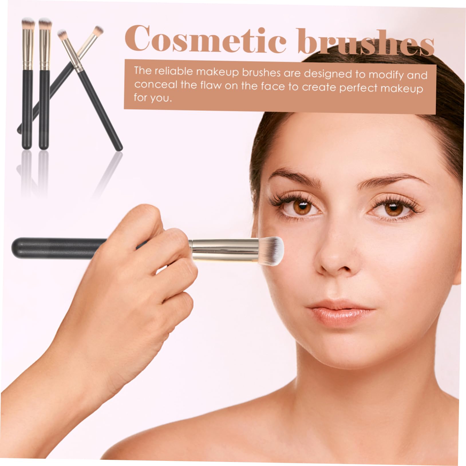 Baluue 4pcs Brow Concealer Brush Set Makeup Concealer Angled Contour Nose Brush Tapered for Women