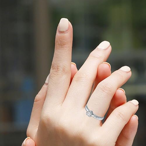 Vista 4 de CUOKA MIRACLE Anillos de pareja para amantes, plata de ley 925 a juego para él y ella, anillos de promesa de eternidad - extremo abierto ajustable