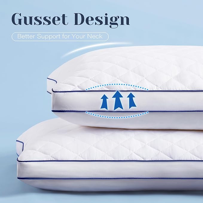 Set 2 Almohadas Memory Foam King Size con Diseño Gusset miniatura 3