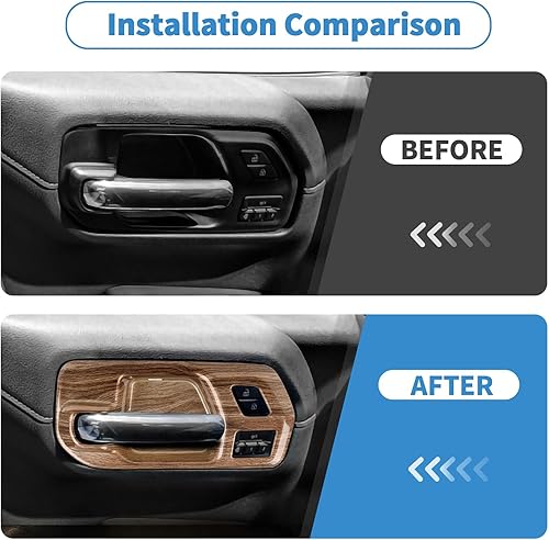 Miniatura 2 de Linskip Cubiertas de manija interior de puerta compatibles con Chevrolet Silverado y GMC Sierra 2019 2020 2021 2022, moldura de manija de puerta,