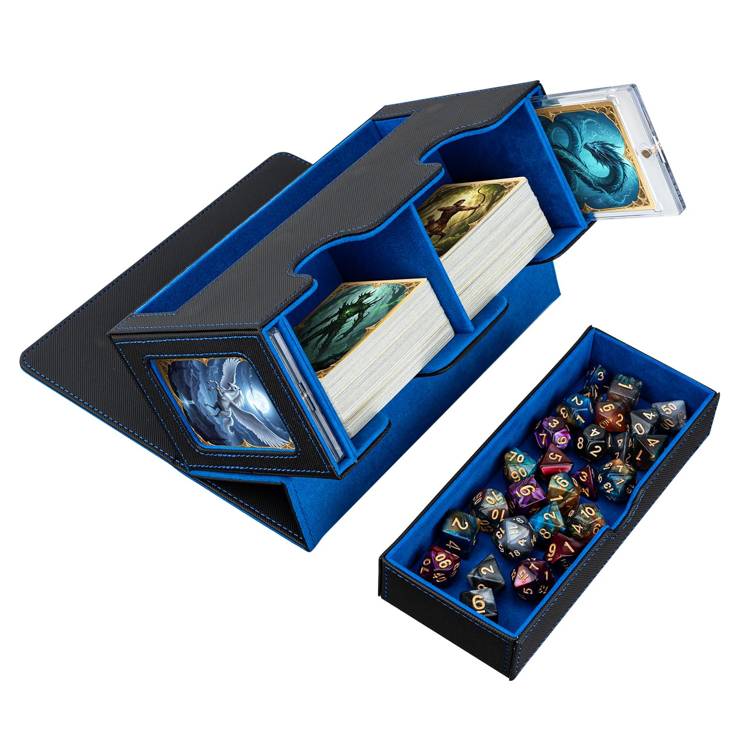 Wigearss Scatola Porta Mazzi, Box Porta Mazzo, Dippio Deck Box per Carte MTG, Carte TCG, Capacità di 300+ Carte Collezionabili