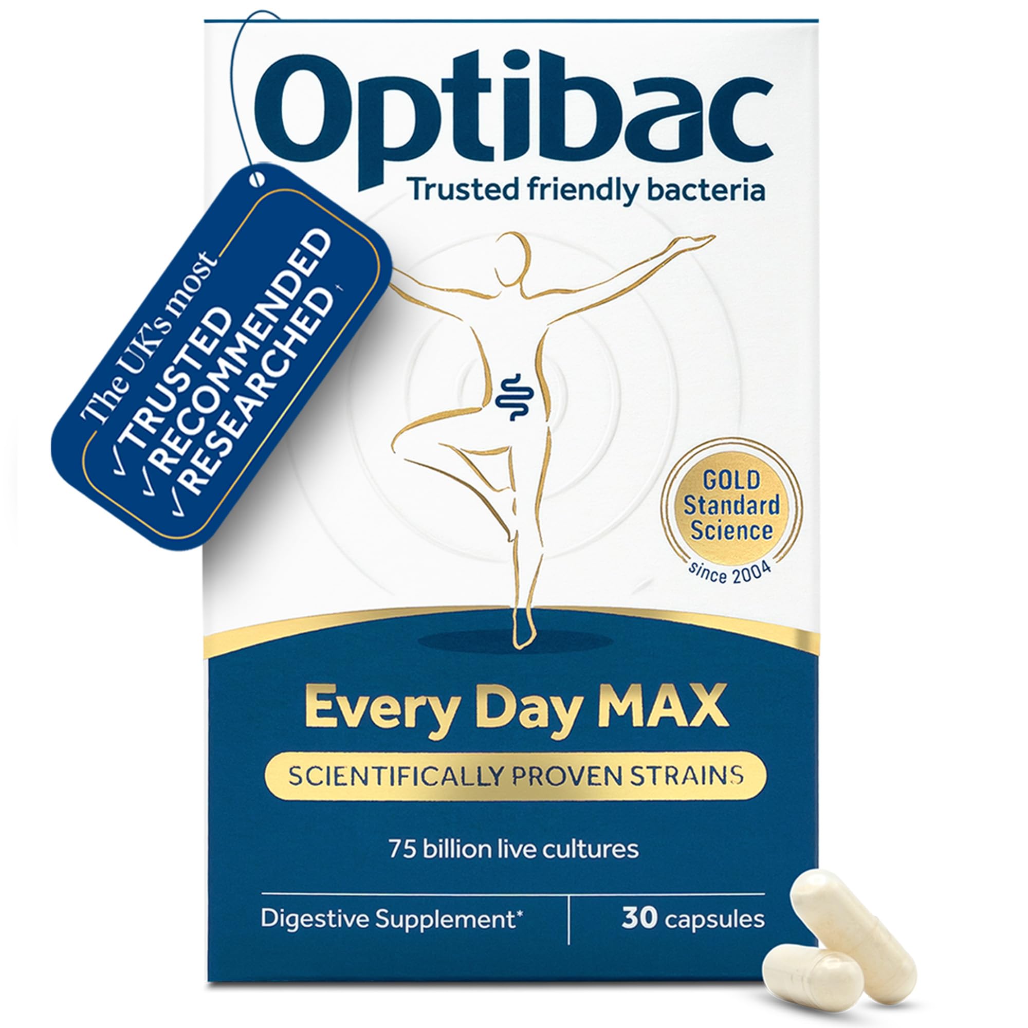 Optibac Probiotics Every Day Max High Strength 75 Billion Cfu Digestive Support (90 Capsules)