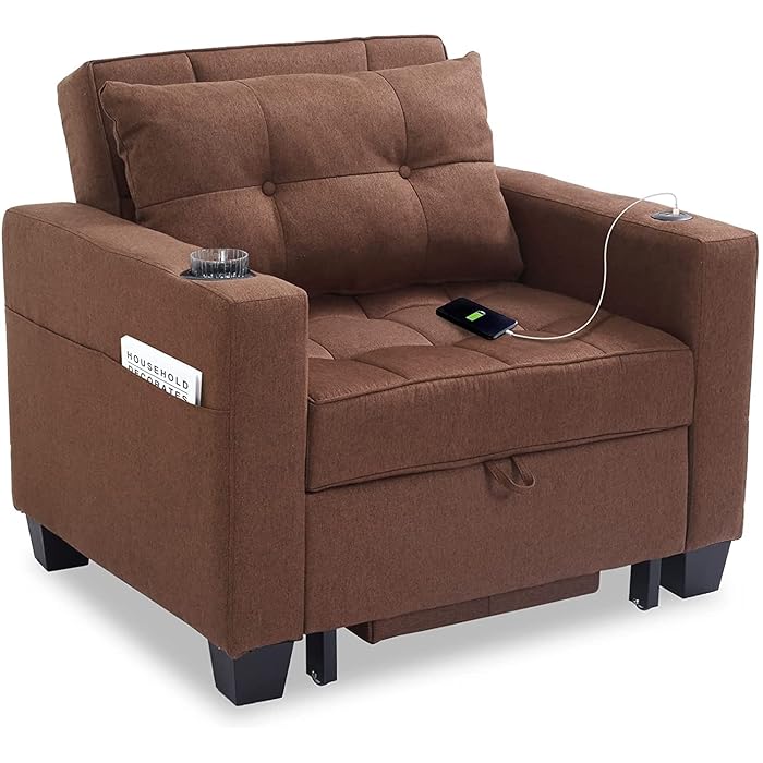 Buy DURASPACE Futon Chair Bed Convertible Chair 3in1 Pull Out Sleeper Chair Beds with USB