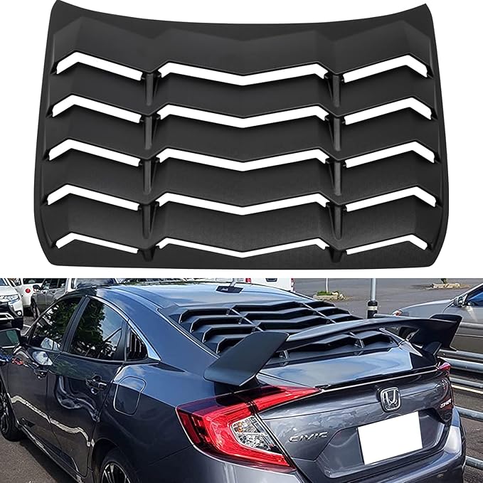 ウィンドウルーバー ベントサイドウィンドウルーバーカバーホンダシビック1618マットブラックのために飾る Vent Decorate