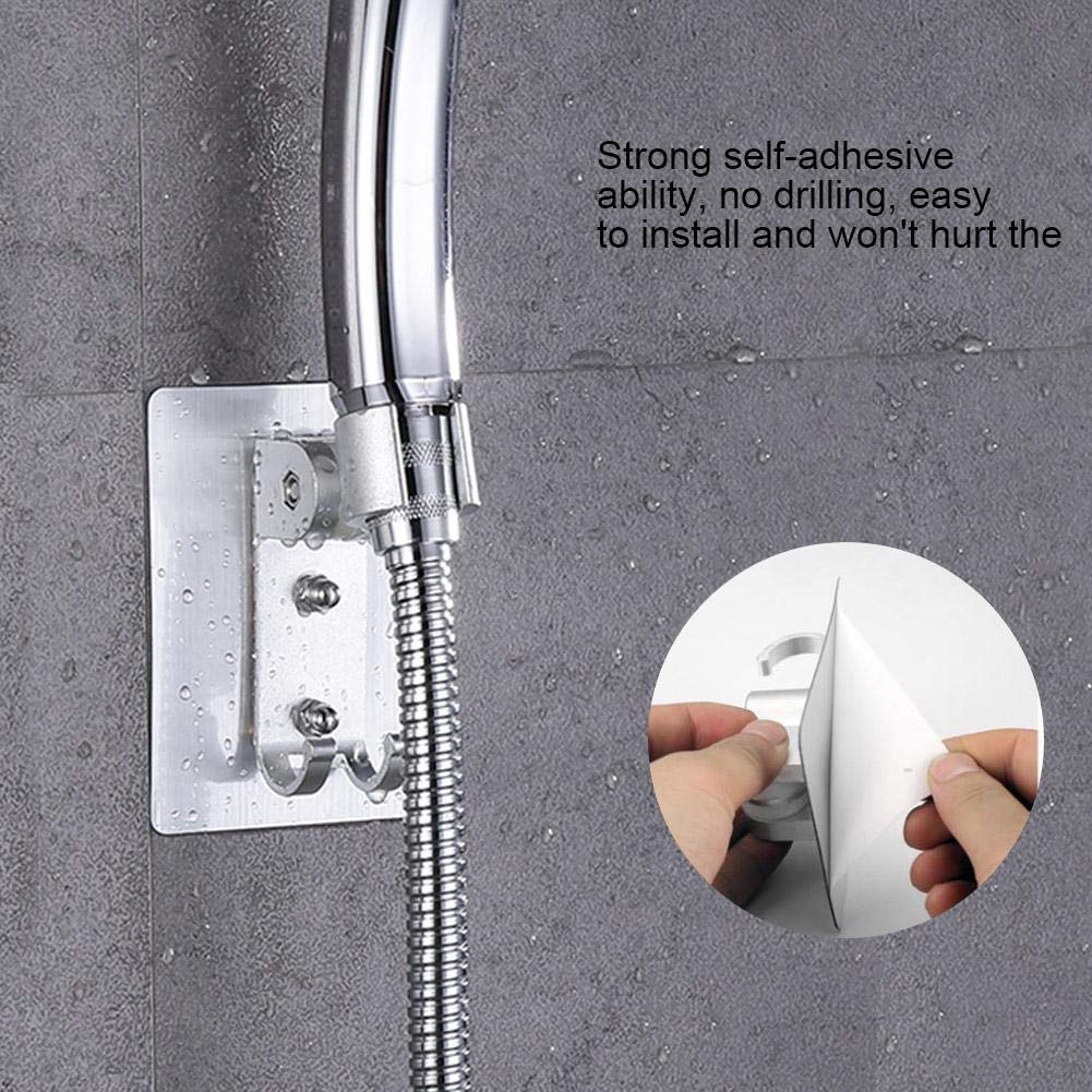 Brausehalter Aus Aluminium Verstellbar 90° – Wandhalterung Für Handbrause Mit Haken, Selbstklebend