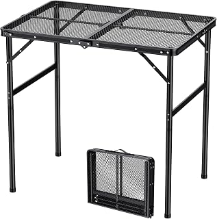 Wider and Taller Grill Table 31.5''x21.6'', 2 Adjustable Heights Max 29.4''