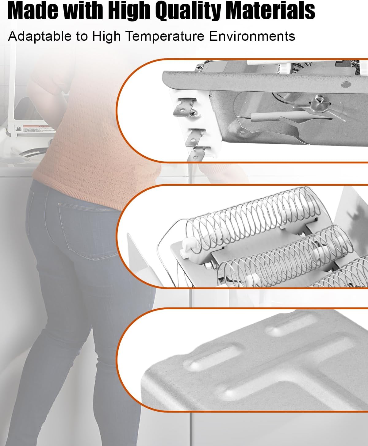 WP3401338 WP8573069 Clothes Dryer Heating Element Fit for Whirl-pool dryers WED6400SB0 WED6400SB1 WED6400SG0 WED6400SG1 WED6400SW0 WED6400SW1 Replace 8573069 1201501 8573069 528055 1201501