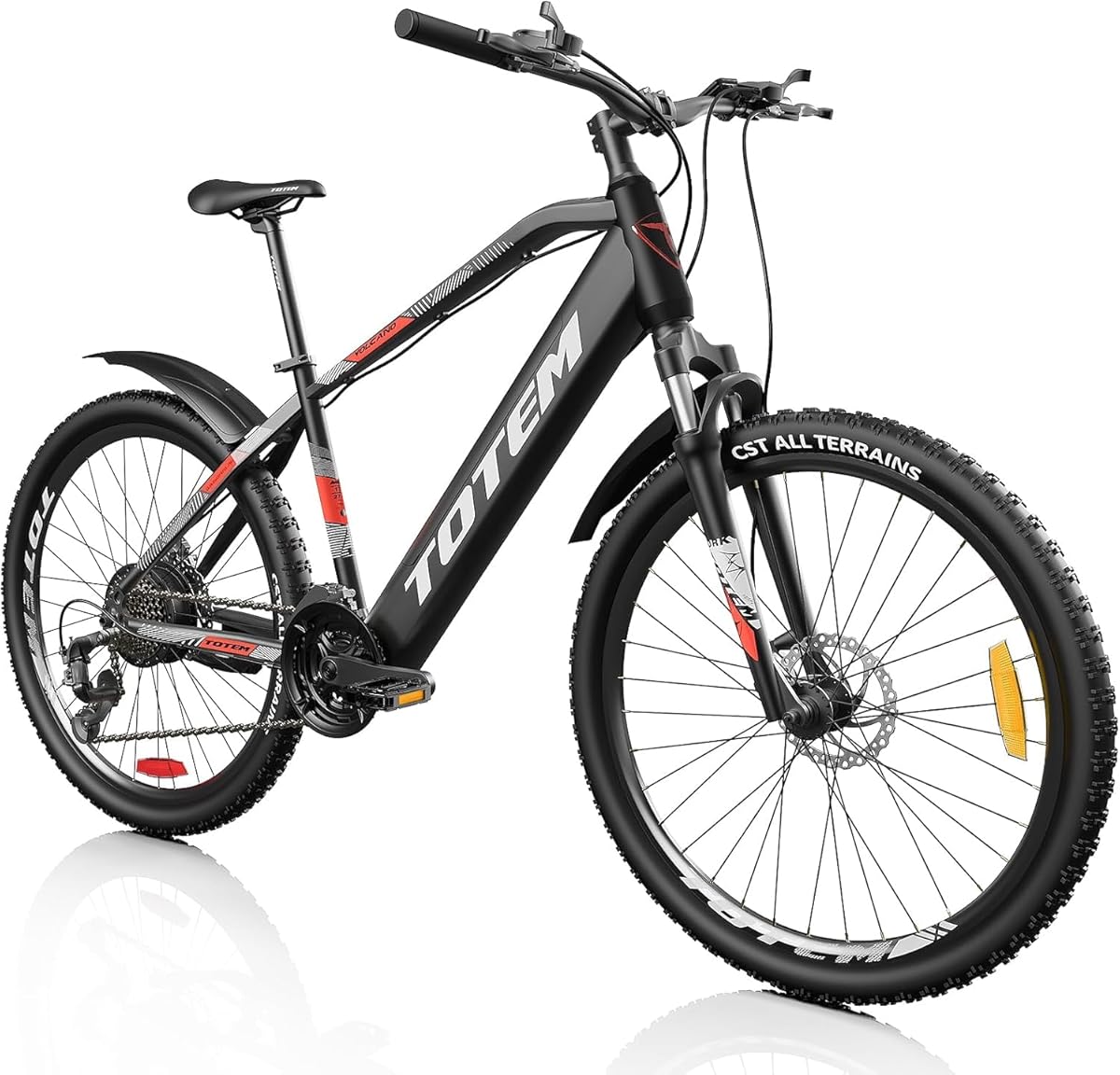 Totem Electric Bike for Adults-Victor 2.0 Mountain eBike,750W Peak Motor,36V 10.4Ah Battery,21-Speed,26"x2.1"Tires E-MTB,Up to 50 Miles,Only 40lb Aluminum Alloy Frame Bicycle
