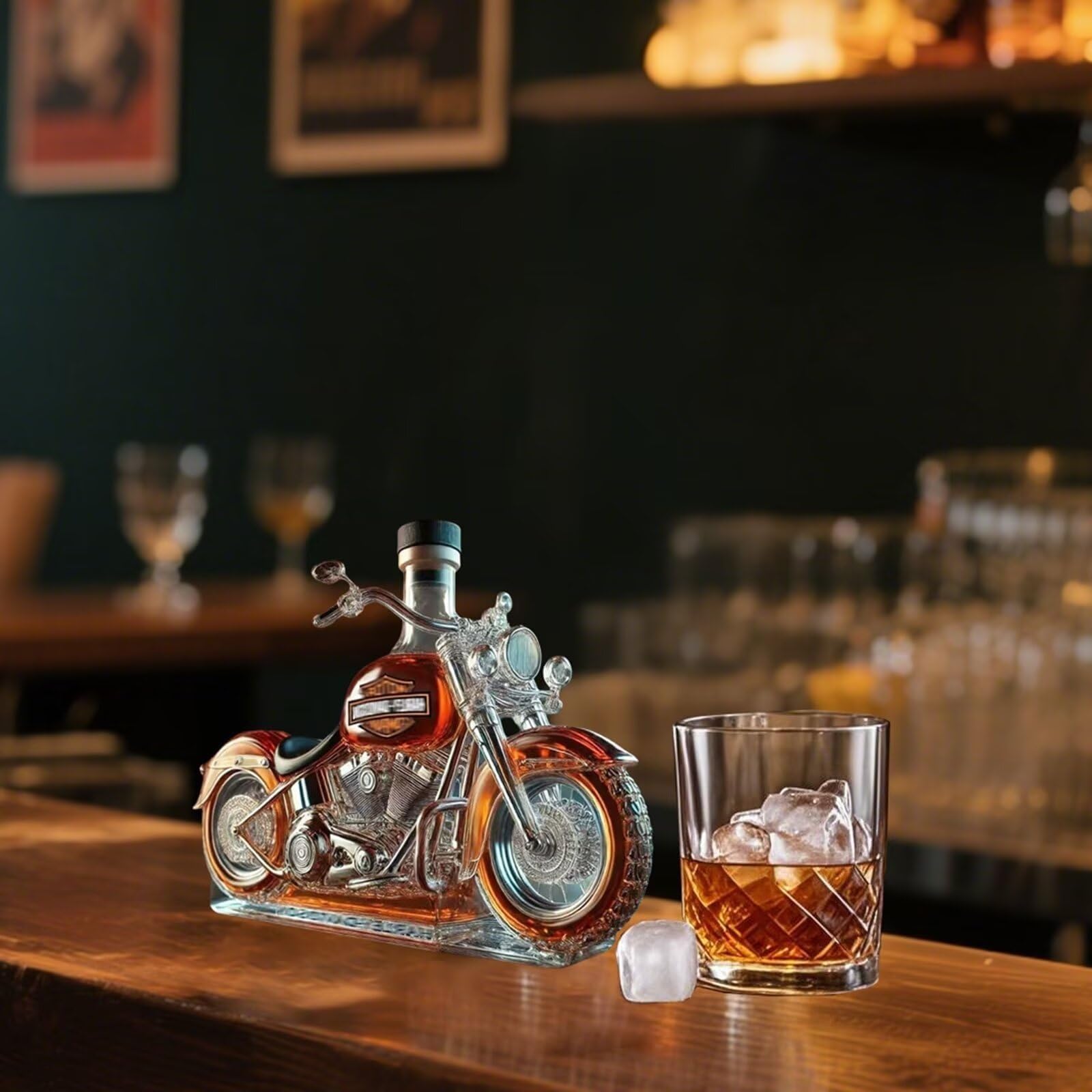 Bottiglia decanter per whisky da 300 ml, statua artistica, bottiglia di whisky e vino a forma di motocicletta 3D, bottiglie di vino vuote creative per la conservazione di liquori