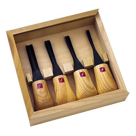 FLEXCUT Carving Tools, Thumbnail Ground Set, Parabolic Curve Gouges, Set of 4 (FR920)