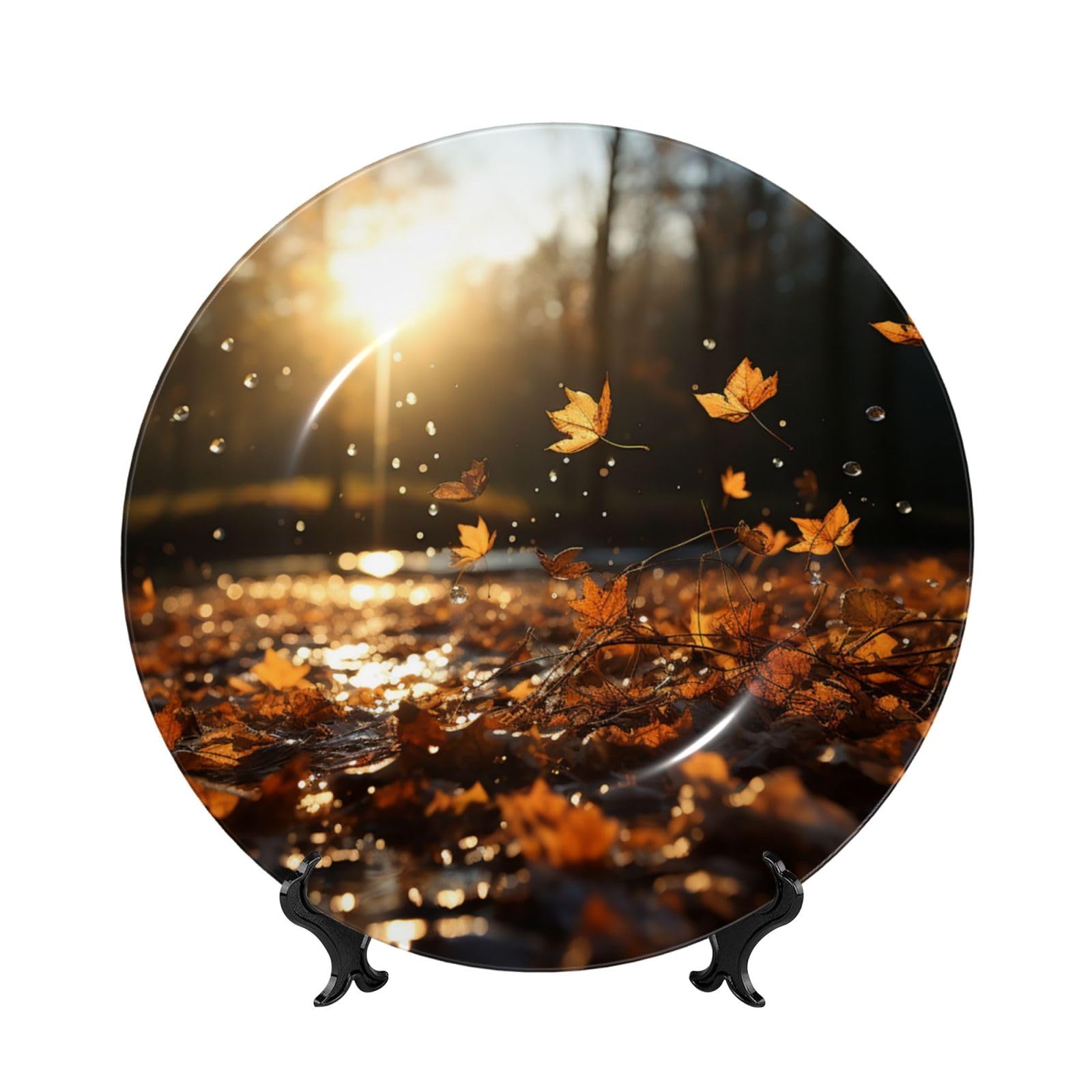 Assiette décorative en porcelaine anglaise 25,4 cm avec support pour salon