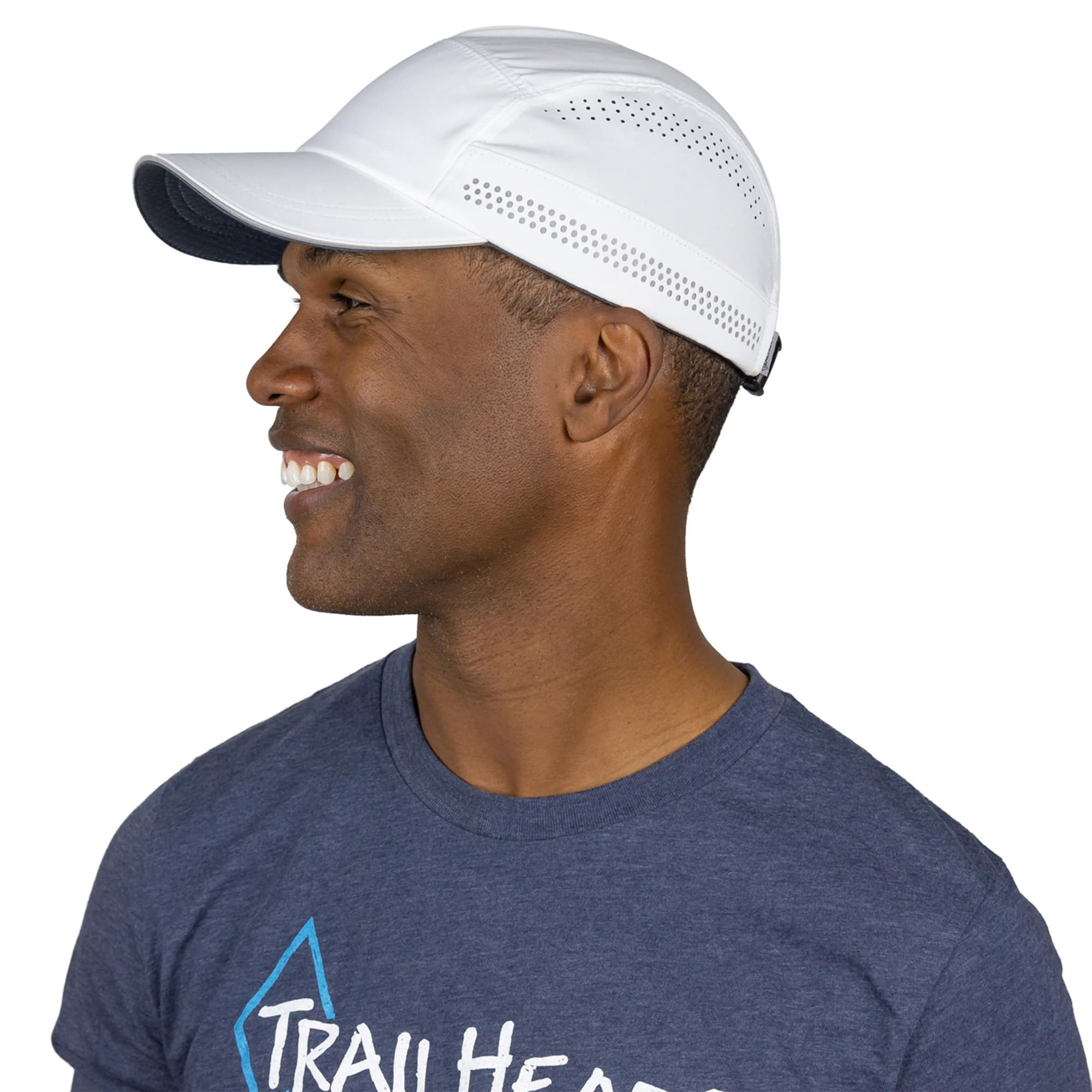 TrailHeads Mens Running Hat - Recycled Running Caps for Men - Athletic Hat for Sports, Tennis, Golf, Pickleball, Gym - White