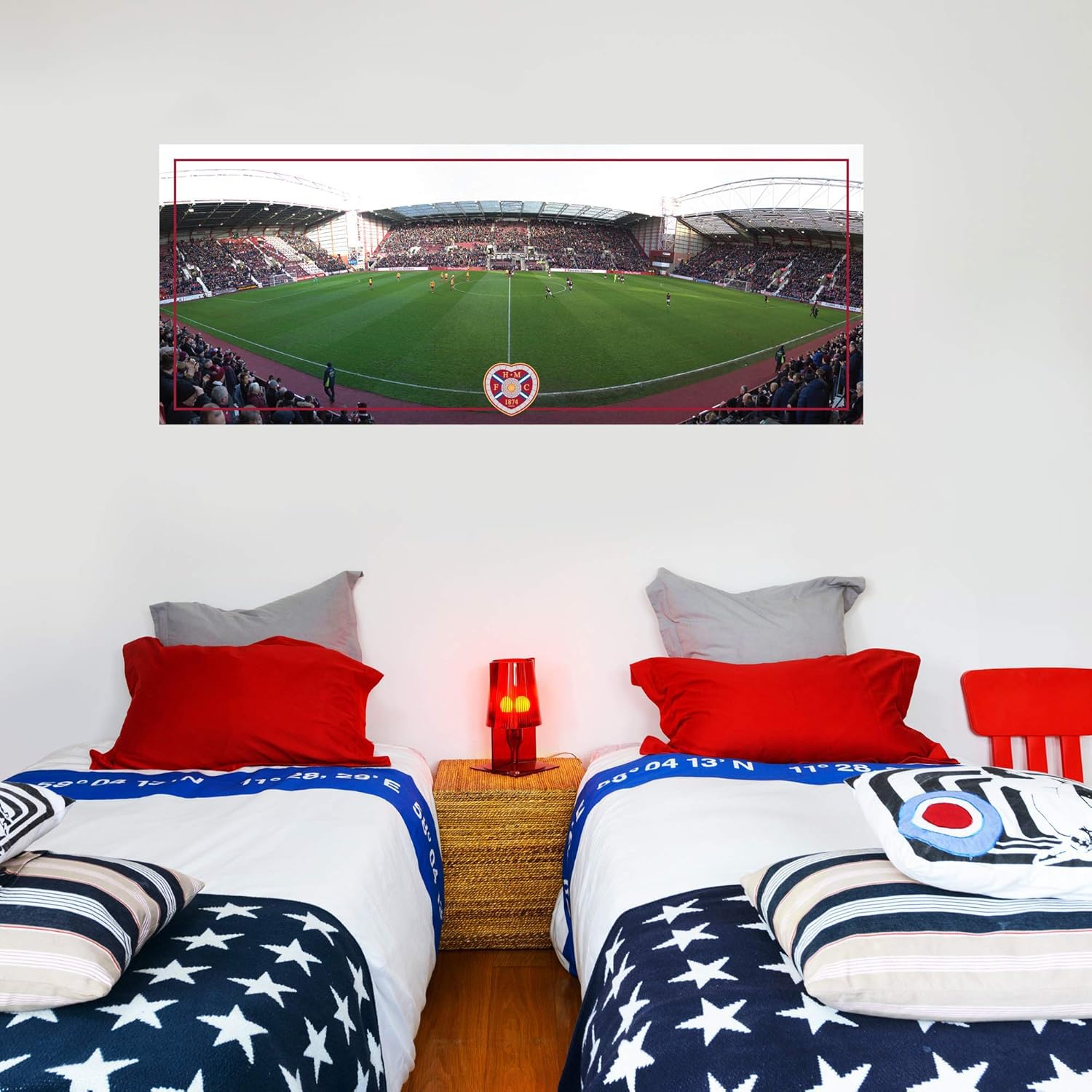 Beautiful Game Heart of Midlothian F.C. Stadium Mural Tynecastle Park Wall Sticker (180cm x 75cm)